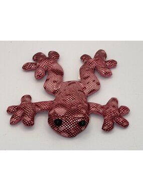 Vintage Pin Frog Sand Filled Plush Toy Metallic Small 5 Inch Animal